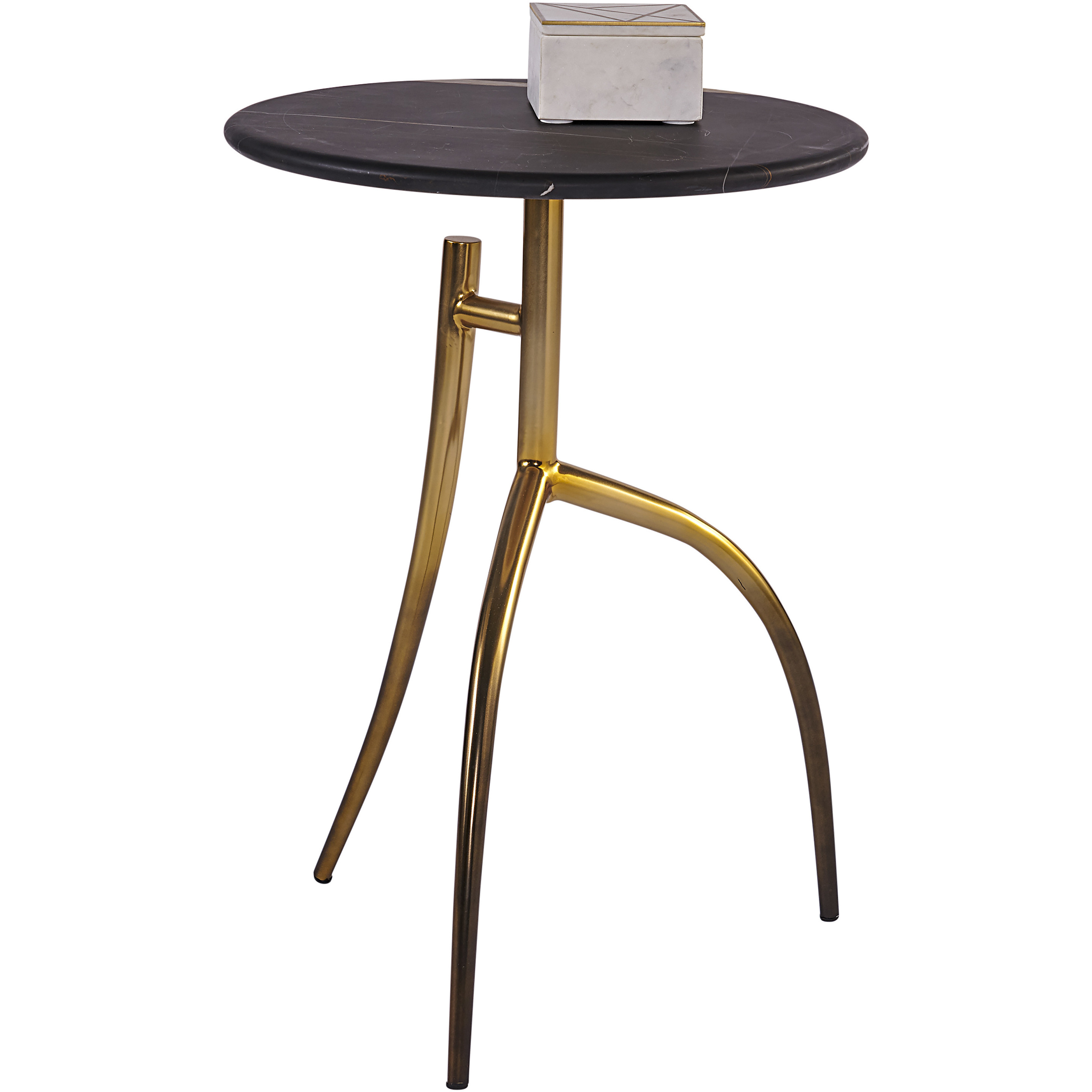 Trent 26 X 19.75 inch Matte Black / Gold End Table
